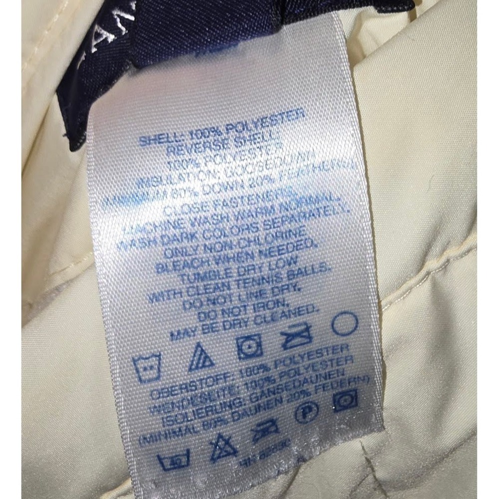 Lands' End Womens Puffer Vest Cream Paisley Reversible Down Filled Winter Size L - Picture 8 of 14